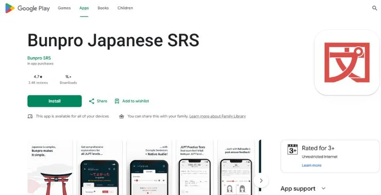 Best App to Learn Japanese - Bunpro