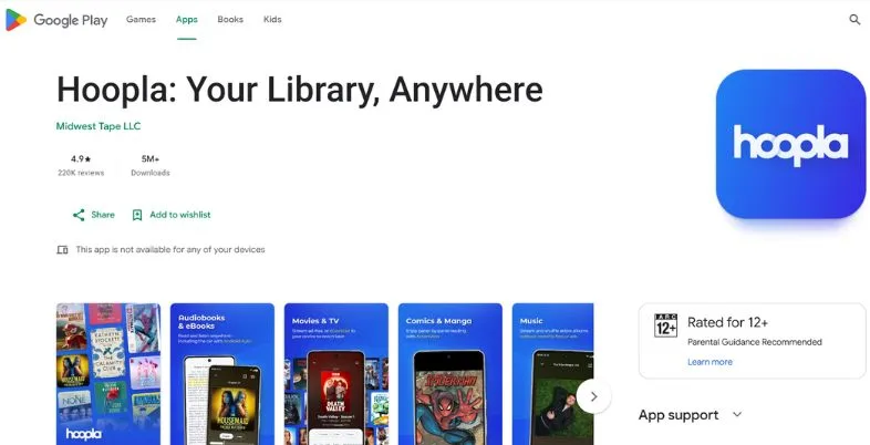 Best Audiobook Apps - Hoopla Digital
