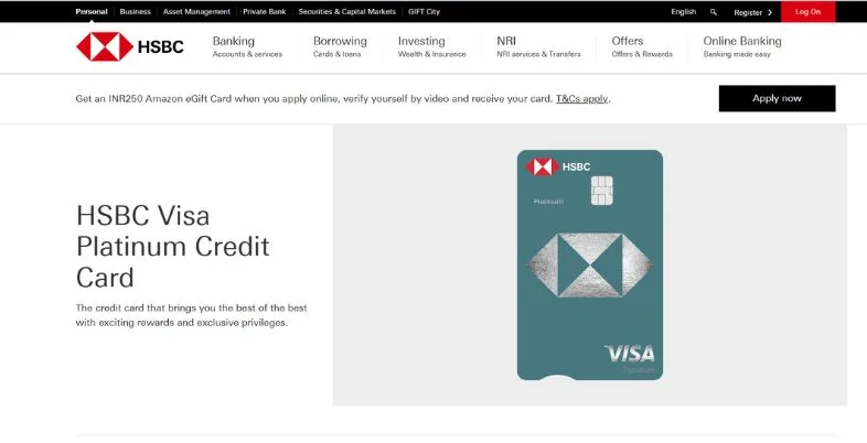 Best Rewards Credit Card - HSBC Visa Platinum Credit Card