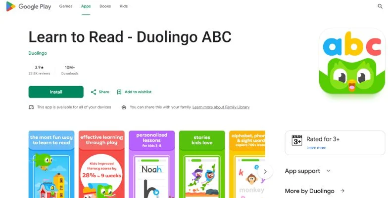 English Learning App for Kids - Duolingo ABC