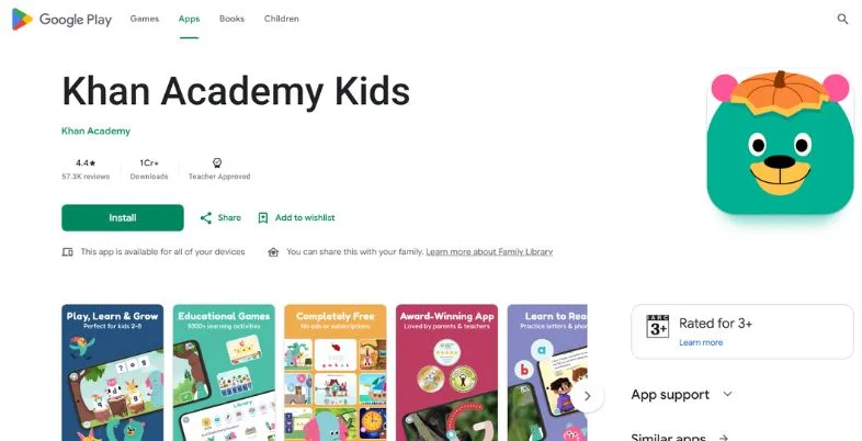 English Learning App for Kids - Khan Academy Kids