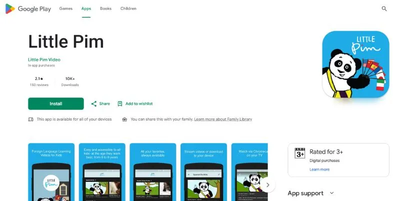 English Learning App for Kids - Little Pim