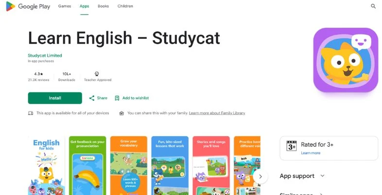 English Learning App for Kids - Studycat