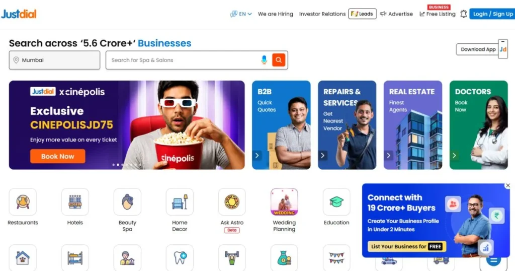 Indian Search Engine - Justdial