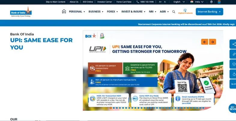 Largest Bank in India - Bank of India