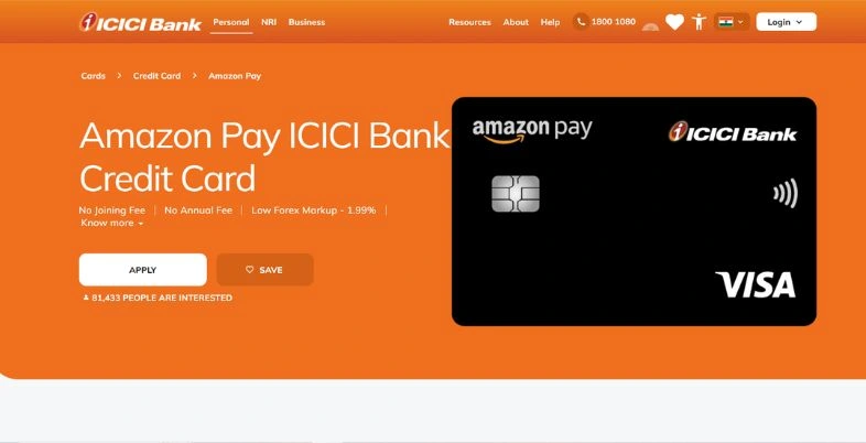 Top 10 Lifetime Free Credit Card in India - Amazon Pay ICICI Bank Credit Card